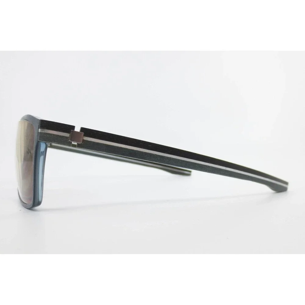 OGA 7890 Eyeglasses Blue Grey Wood Carbon Fiber Rectangular Frames 56-15